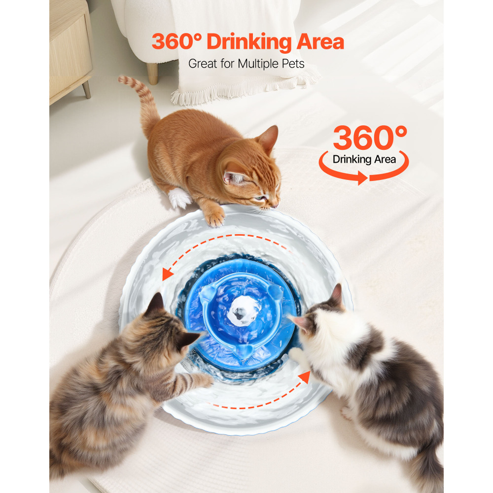 Pet Water Fountain - Ye Ceramic Cat Water Fountain 2.1L/71oz