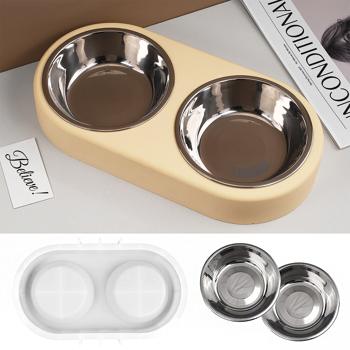 Pet Supplies Stores - Pet Food Bowl Silicone Mold DIY
