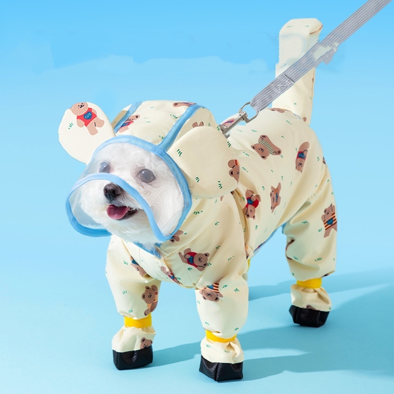 Dog Raincoat - Pet Cape Costume Cartoon Dog Hooded