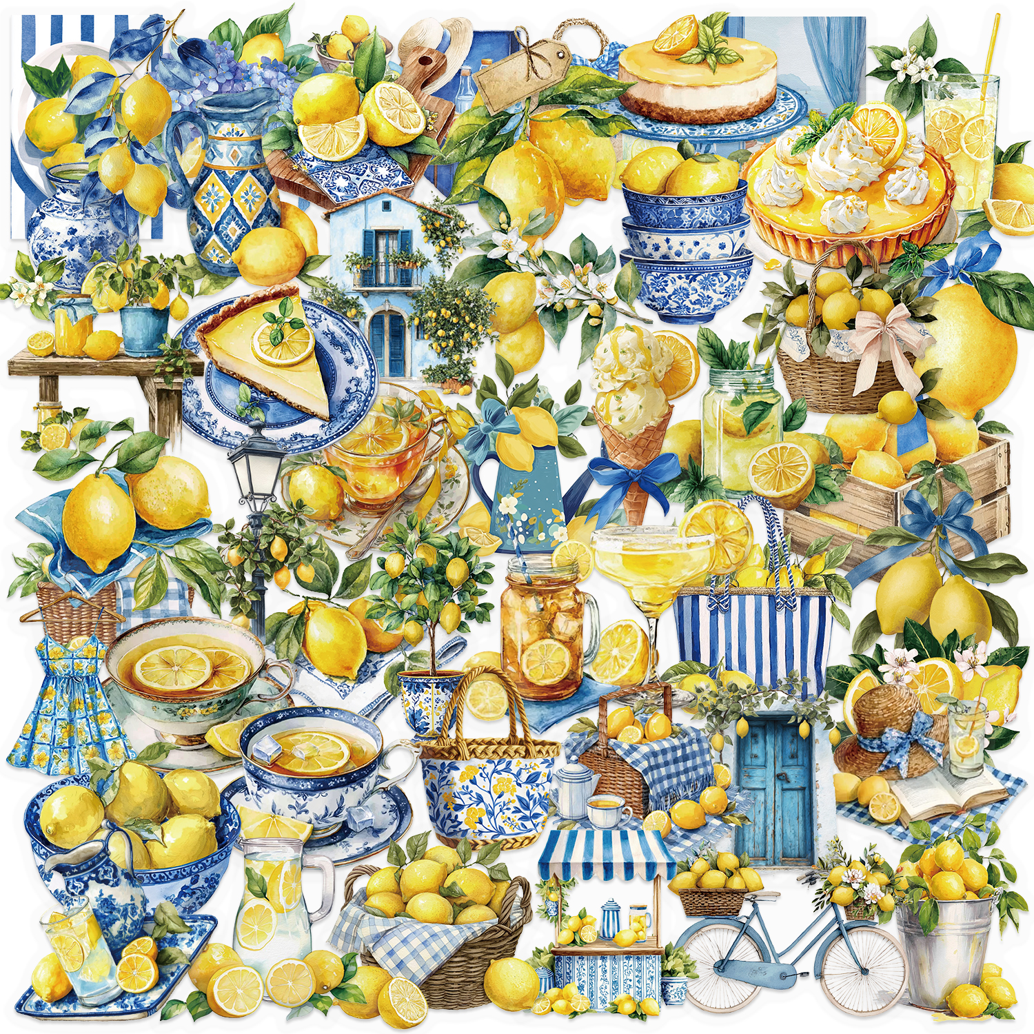 Pet Supplies Stores - 50Pcs Lemon Theme Stickers PET Waterproof