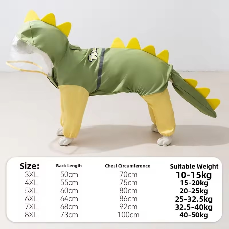 Large Dog Dinosaur Raincoat Go - Dog Raincoat recensie en prijs