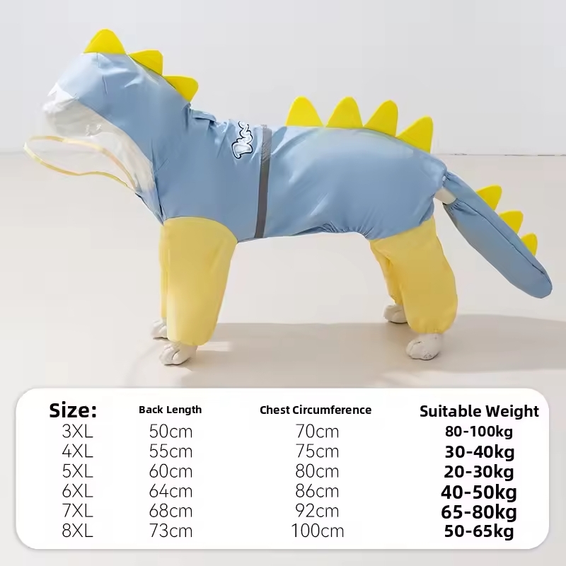 Large Dog Dinosaur Raincoat Go - Dog Raincoat recensie en prijs