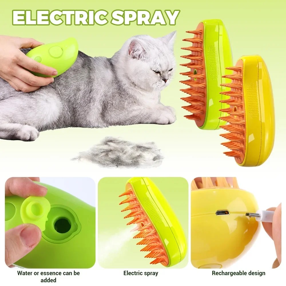 Cat Steam Brush Electric Spray - Pet Supplies Grooming Hours recensie en prijs