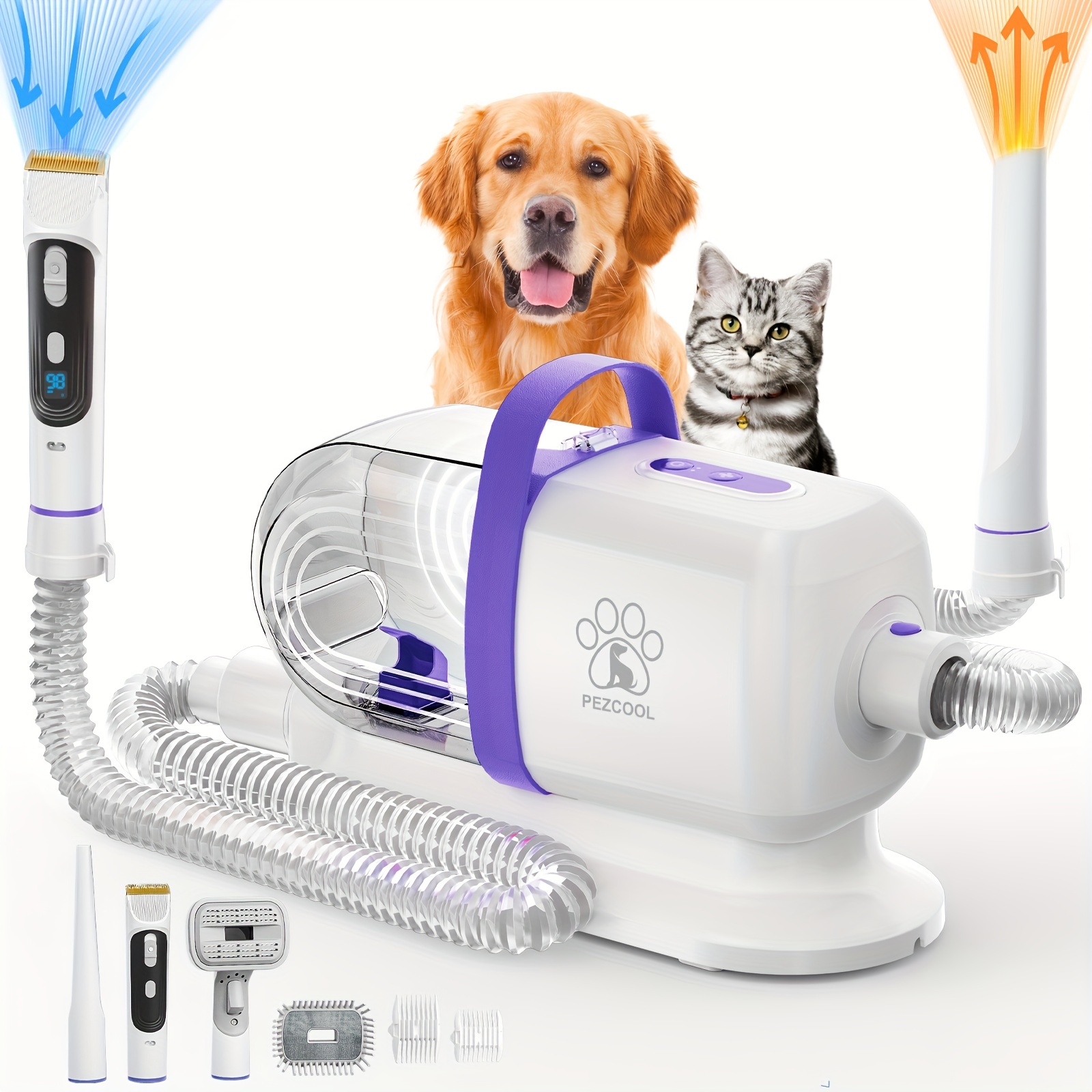 8-in-1 Dog Grooming Vacuum for - Pet Supplies Grooming Hours recensie en prijs